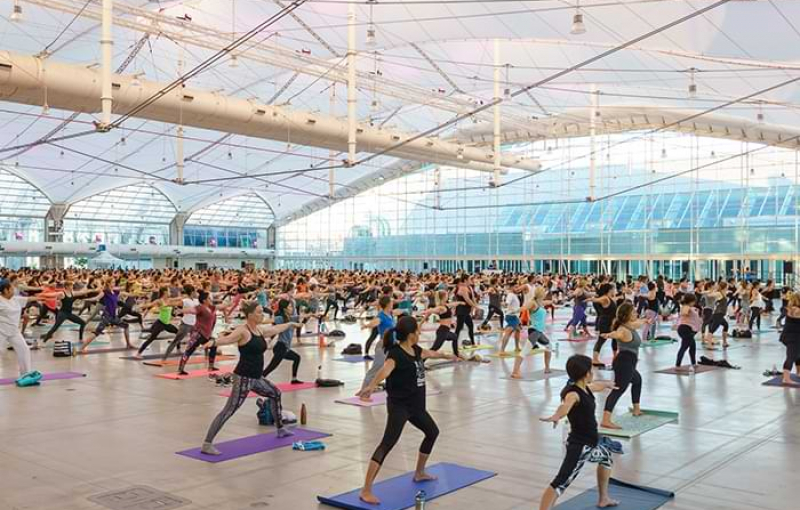 San Diego Convention Center Sails Pavilion Transforms Into Yoga Studio